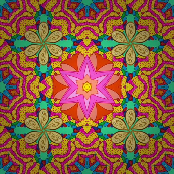 Vector Henna Tätowierstil Indische Paisley Medaillonmuster Mit Blumen Ethnische Mandala — Stockvektor