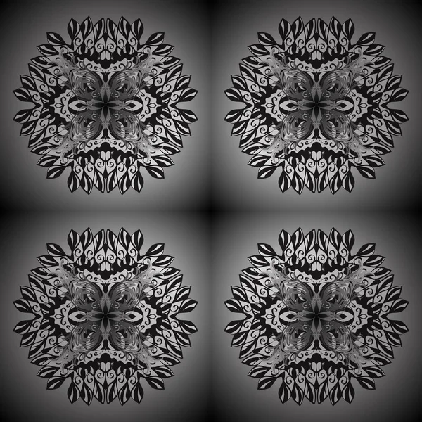 Patrón Ornamental Con Adorno Abstracto Patrón Ornamental Con Mandalas Adornos — Vector de stock