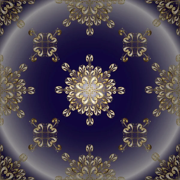 Абстрактних Шпалерах Упаковка Прикраси Вектор Золотий Візерунок Синьо Фіолетових Тонах — стоковий вектор