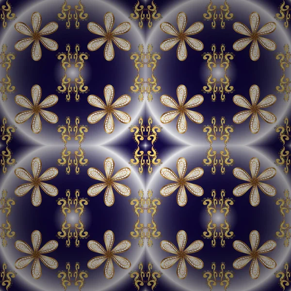 Ornement Ornemental Damassé Vecteur Traditionnel Motif Doré Motif Oriental Classique — Image vectorielle