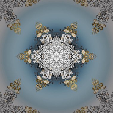 Geleneksel şark süsleme. Klasik vintage arka plan. Süs klasik vektör tarafsız, mavi ve beyaz ve altın desen.