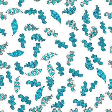 Kağıt ambalaj için karalamalar desen. Vektör çizim. Güzel arka plan. Beyaz, mavi, siyah, gri ve nötr renkler.