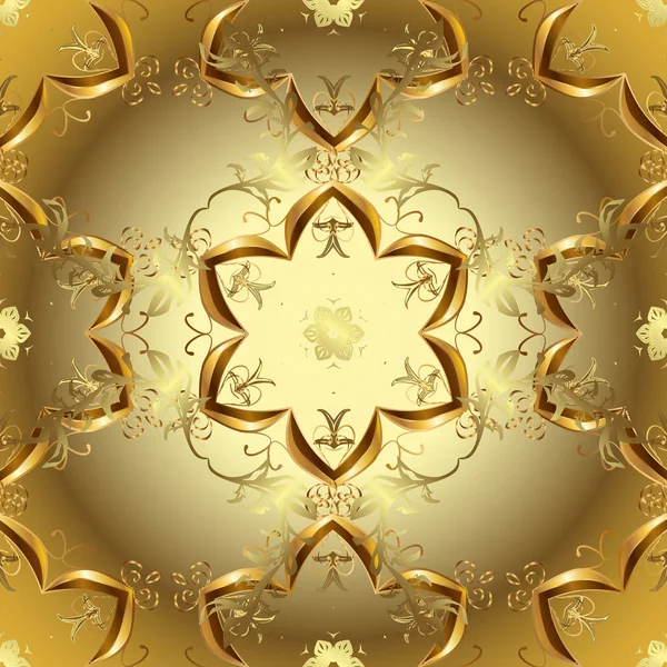 Luxe Koninklijke Victoriaanse Concept Vector Vintage Barok Sier Bloemmotief Goud — Stockvector