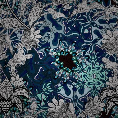 Renkli mandala. Dekoratif renkli yuvarlak süsleme. Anti-stres mandala. Yoga logo, arka plan için meditasyon poster. Hint çiçek mandala. Oryantal güzelleşmek vektör.