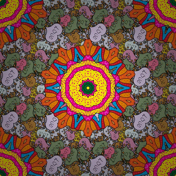 Geometrická Kruh Prvek Vektoru Kaleidoskop Medailon Jóga Indie Arabské Ornament — Stockový vektor