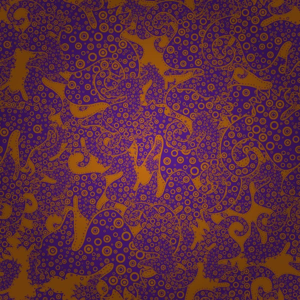 バイオレット オレンジ 紫の背景に海馬の水彩イラスト ベクトル 男の子 女の子 壁紙の抽象的なシームレス パターン 素敵なイラスト ファンタジー — ストックベクタ
