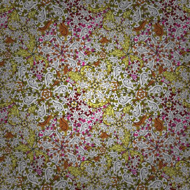 Vektör çizim. Vektör desen. Nazik, yaz beyaz, siyah ve sarı renkler üzerinde çiçek. Sevimli çiçek desenli küçük çiçek.