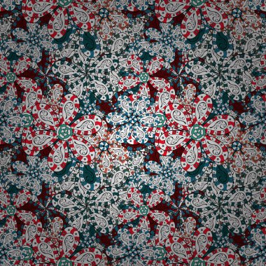 Desen, kesintisiz, çiçek sınır. Bukleler, parlak oyma dokuma. Vektör çizim. Vintage eski arka plan. Çiçek çelenk. Güzel parlak kaba kumaş, tuval.