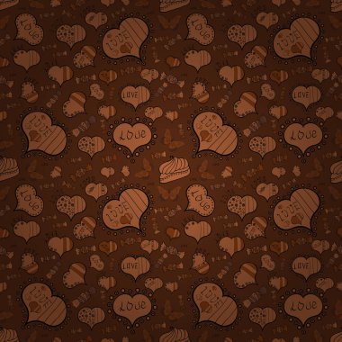 Mutlu sevgililer günü işareti. Vektör. Kartpostal, teklif, tarihi bildirimi kartı, dekorasyon, posterler veya kahverengi, siyah, mor renklerde kartpostal tebrik işareti mesaj ilham için sorunsuz harflerle yapılan.