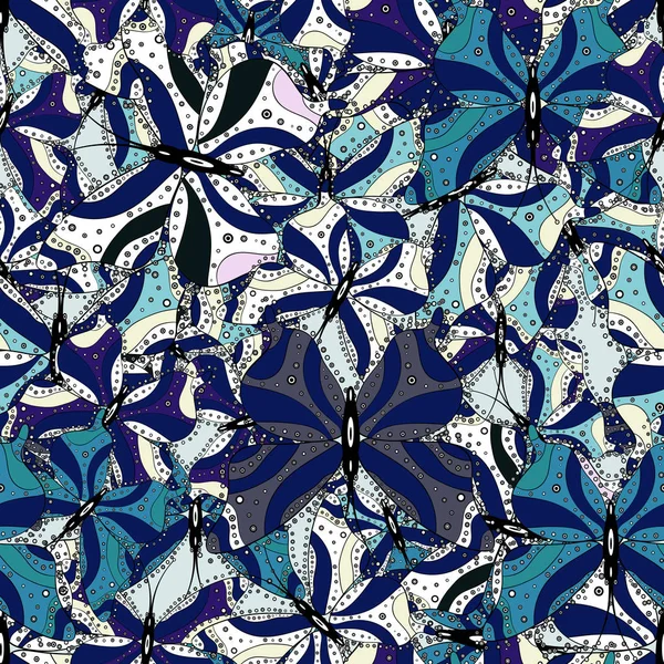 Estilo Simple Abstracto Linda Mariposa Colores Azul Blanco Negro Ilustración — Vector de stock