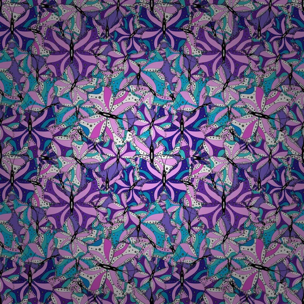 Ilustración Vectorial Estilo Simple Abstracto Linda Mariposa Color Rosa Violeta — Archivo Imágenes Vectoriales