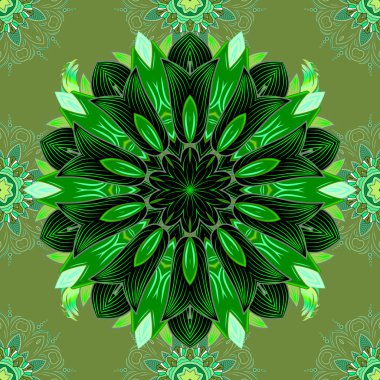 Çiçek yeşil, siyah ve nötr renkler. Kumaş desen doku papatya çiçekler detay.