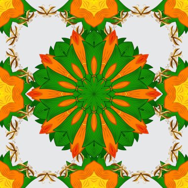 Etnik Mandala havlu. Sorunsuz süsleme yazdırma. Kartvizit arka plan boyama kitabı, zemin, tekstil, tebrik için kullanılabilir. Kına stil vektör. Sınır Hint desenli patten.