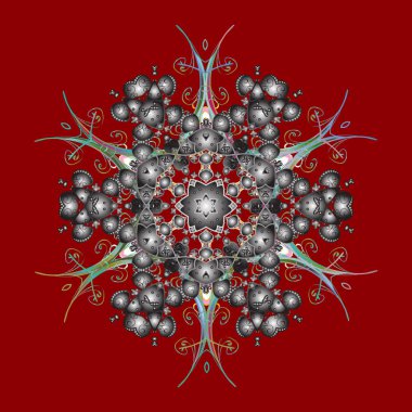 Vektör çizim. Kar tanesi simgesi. Vektör çizim. Kırmızı, gri ve mavi renkler izole kar tanesi.