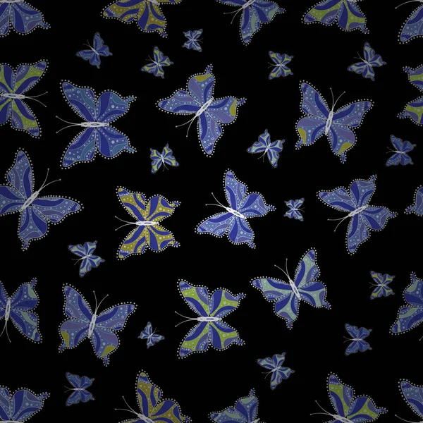 Красивый Фон Красочных Бабочек Вектор Ручная Иллюстрация Абстрактный Узор Одежды — стоковый вектор