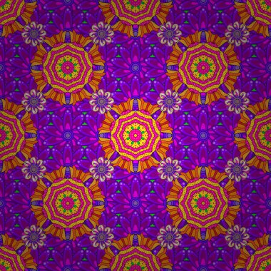 Dikişsiz desen zarif dekoratif süsleme moda için baskı, karalama defteri, ambalaj kağıdı, kroki. Bir mor, mor ve pembe renkleri vektör çizim resimleri.