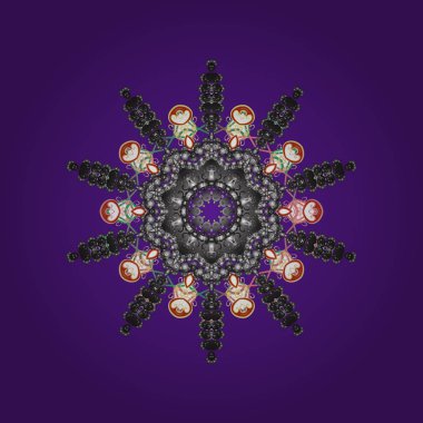 Vektör çizim. Renkli arka plan üzerinde izole sevimli kar taneleri. Renkli arka plan üzerinde kar taneleri. Kar tanesi vektör desen.