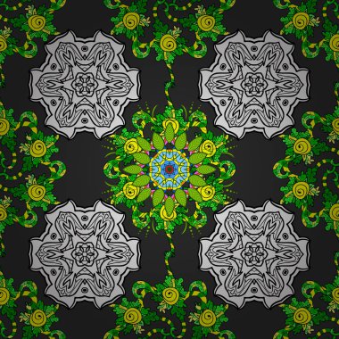 Gri, beyaz ve siyah renkler. Vektör etnik mandalalar, doodle arka plan daire.