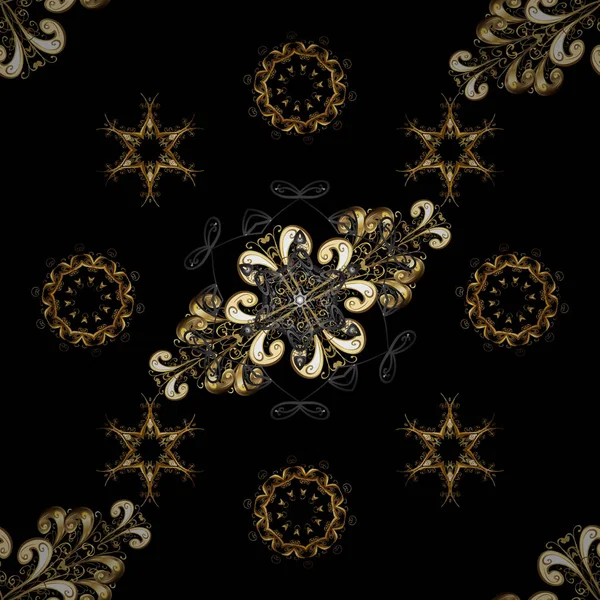 Bezszwowe Orientalne Ornament Stylu Baroku Orientalne Ornament Wektor Złoty Wzór — Wektor stockowy