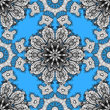 Klasik vektör altın Dikişsiz desen. Geleneksel şark süsleme, Klasik vintage arka plan. Beyaz, mavi ve siyah renkler altın elemanları ile Seamless modeli.