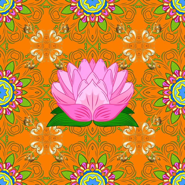 Ilustración Floral Vectorial Textil Lindo Elegancia Patrón Sin Costuras Con — Vector de stock