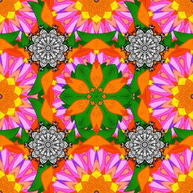 Vektör tasarım öğesi. Logo, simge, sembol, amblem, monogram çerçeve oluşturmak için şablon. Kavram alışılmadık soyut lüks dekor. Turuncu, pembe ve yeşil renkler renkli desen illüstrasyon.