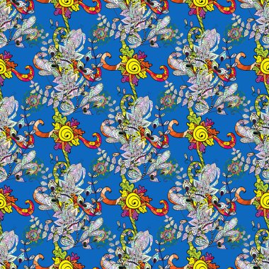 Moda klasik nakış tropikal deniz, balıklar. Giysi tasarımı şık şablonu. Nakış Deniz hayat koleksiyonu. Deniz Tropikal balıklar. Mavi, tarafsız ve yeşil. Sorunsuz. Vektör tasarımı