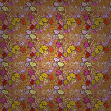 Tipografi yazı poster. Yinelenen doku. Bej renkli, pembe ve sarı sorunsuz kalp desen. Kaydırma için şablon. Vektör çizim. Sevgililer günü.