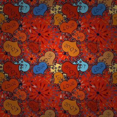 Vektör çizim. Kırmızı, turuncu ve siyah. Doku arka plan doku. Sevgililer günü kalpleri.