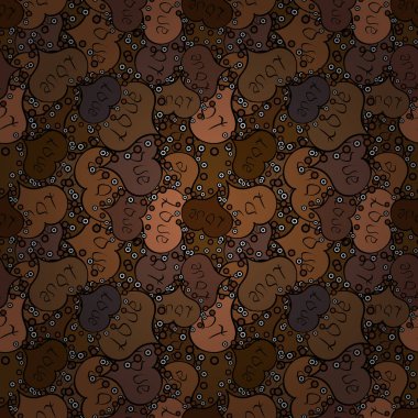 Vektör çizim. Valentine': s gün kesintisiz arka plan üzerinde kahverengi, siyah ve beyaz yürekleri.