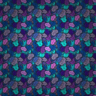 Vektör tasarımı. Elle çizilmiş illüstrasyon izole. Sembol, güzel, güzel, Romantik, tatil dekorasyon seviyorum. Renkler, mavi, siyah ve mor çizgili lekeli. Suluboya kalpler seamless modeli.