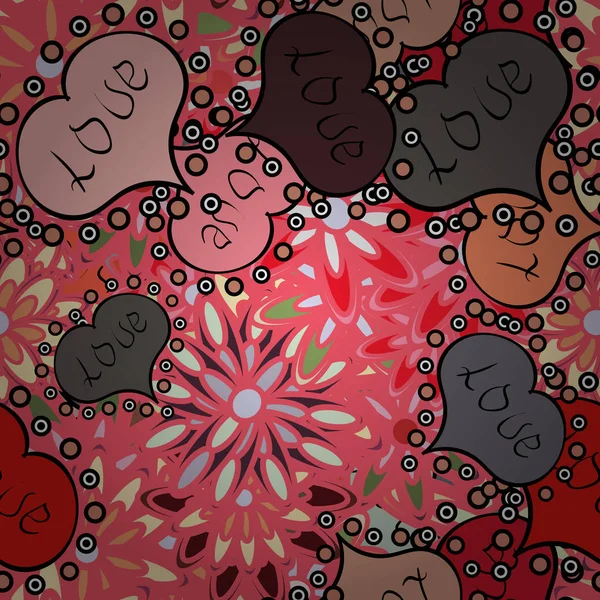 Illustration Vectorielle Coeurs Mignons Aiment Sur Les Couleurs Rose Noir — Image vectorielle