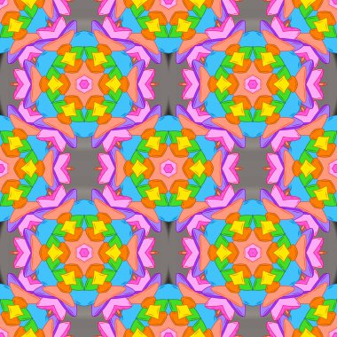 Dikişsiz desen nazik, turuncu, mavi ve pembe renkler bahar. Vektör çizim. Suluboya resim.