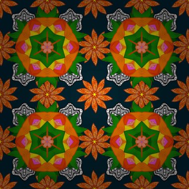 Bebek duş, menü, el ilanı, afiş şablon, mandala arka plan, Hint tasarım. Vektör düğün davetiyesi, teşekkür kartı, turuncu, mavi ve yeşil renkler kaydetmek tarih, Bebek Kartlar Duş.