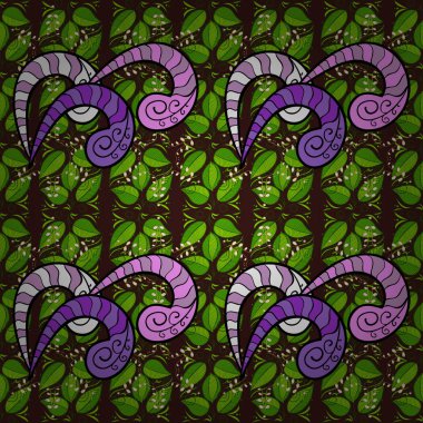 Olağandışı vektör. Karışık çiçek tasarım öğesi kroki, hediye kağıt, kumaş baskı, Mobilya için. Boho soyut seamless modeli. Yeşil, kahverengi ve siyah renkler renkli renkli çini mandala.