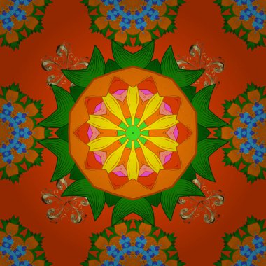 Vektör çizim. Sorunsuz. Sevimli çiçek desenli küçük çiçek.