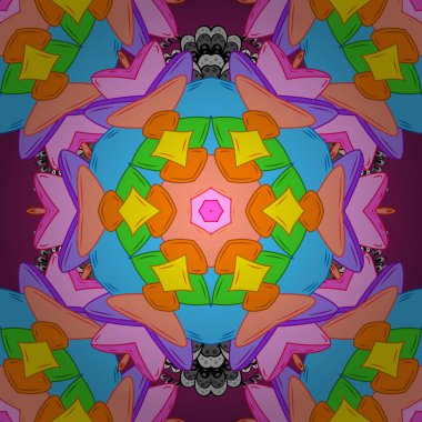 Modern şık doku. Sorunsuz nazik, bahar üzerinde turuncu, mavi ve pembe renkler. Vektör - Stok.