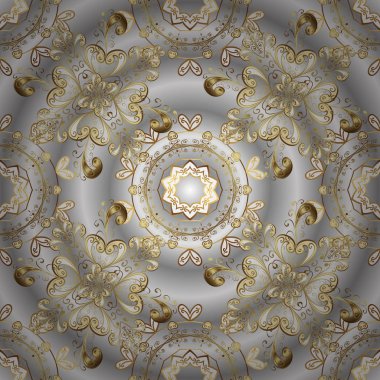 Kış kar doku kroki. Sembol tatil, yeni yıl kutlama vektör altın desen. Altın kar tanesi, nötr gri ve bej renkler. Noel altın kar tanesi Roma'ya desen.