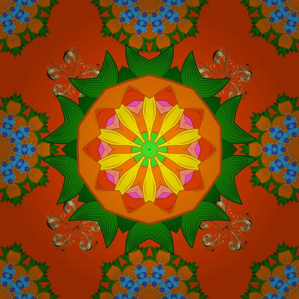 Vektör çizim. Sorunsuz. Sevimli çiçek desenli küçük çiçek.