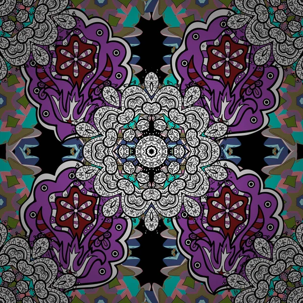 Style Mandala Illustration Vectorielle Riche Motif Sans Couture Rayé Ethnique — Image vectorielle
