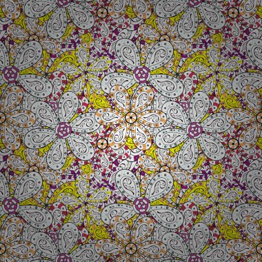 Çiçek ile sorunsuz vektör arka plan. Düz çiçek öğeleri tasarım. Çocuk tarzı. Bahar Tema Dikişsiz desen arka plan rengi.