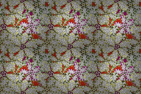 Impresión Adorno Sin Costuras Estilo Raster Henna Patten Floral Indio — Archivo Imágenes Vectoriales