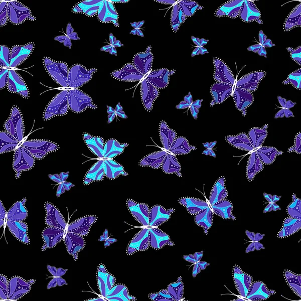 Nahtloser Hintergrund Von Bunten Schmetterlingen Schöner Hintergrund Für Die Gestaltung — Stockvektor