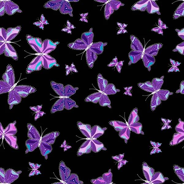 Вектор Бесшовный Рисунок Бабочками Предпосылки Текстиля Ткани Печати Приглашения Иллюстрация — стоковый вектор
