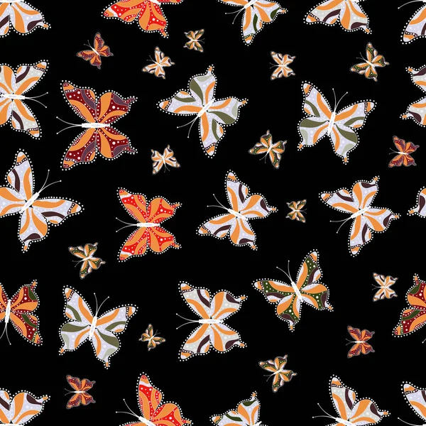 Dessin Main Sur Fond Neutre Noir Orange Modèle Fil Couleur — Image vectorielle