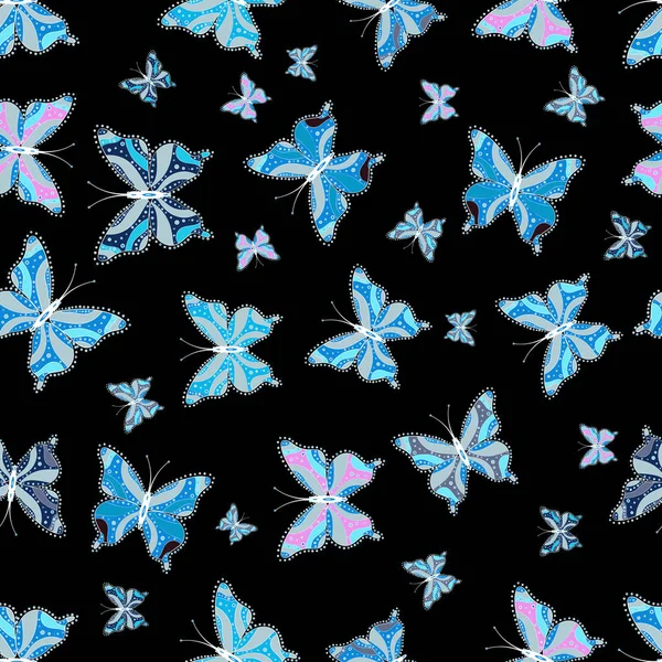 Adecuado Para Tela Papel Embalaje Sombras Mariposas Siluetas Ilustración Vectorial — Vector de stock