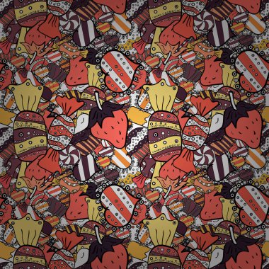 Vektör çizim. İyi ki doğdun cupcake arka planda siyah, pembe ve beyaz. Seamless.Cupcake vektör desen. Cupcake desen arka plan. Muffin.