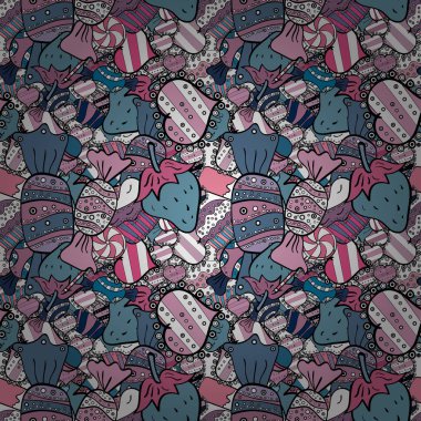 Vektör cupcake çizim. Beyaz, mavi ve siyah şirin Doğum izi. Elle çizilmiş cupcakes. Doodle kek krem ile. Vektör çizim.