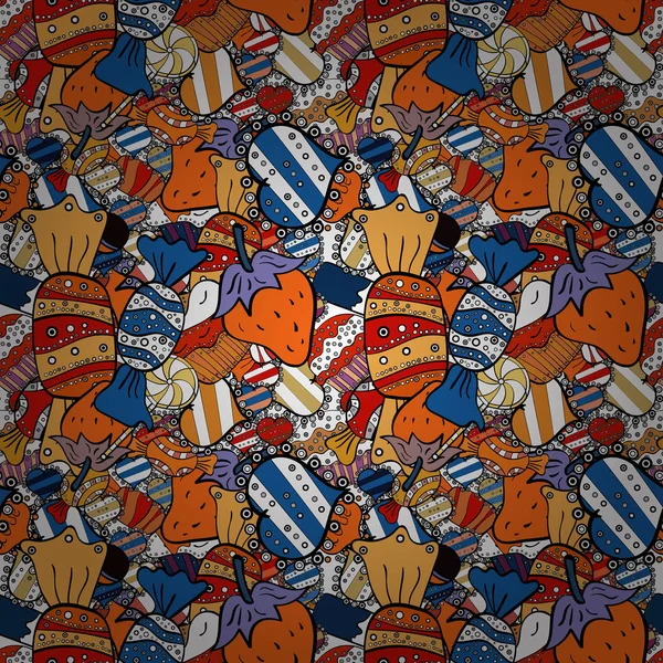 Оформления Пищевого Плаката Оранжевом Черно Белом Швов Кексами Оберточная Бумага — стоковый вектор