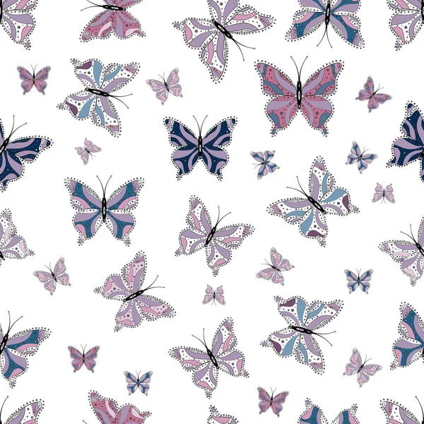 Patrón Mariposa Sin Costuras Para Niños Hermosas Mariposas Colores Sobre — Vector de stock